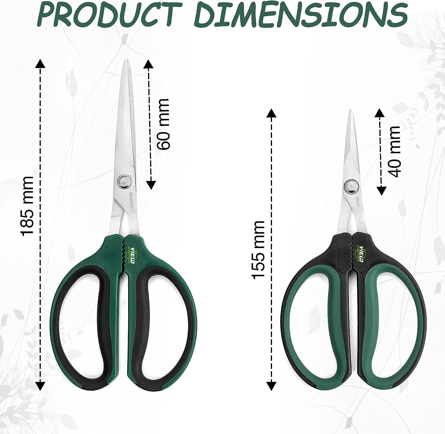 Hydroponic 2-Pack Bonsai Scissors and Plant Trimming Shears Set - Stainless Steel Pruning Shears for Indoor