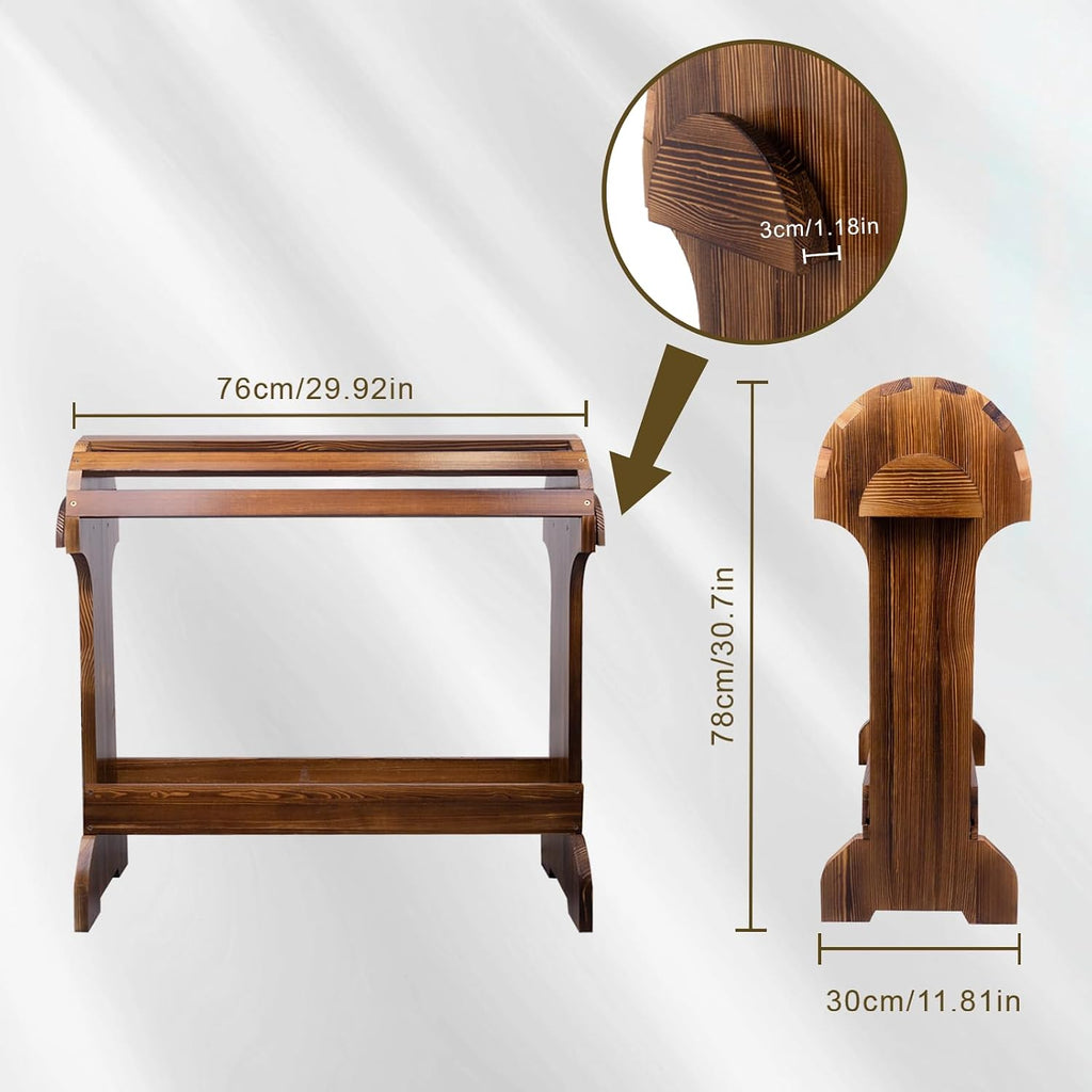 Large Wood Saddle Rack with Curved Top Surface,Bridle Rack & Heavy-Heavy Duty Saddle Stand,Suitable for Displaying