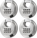 Combination Lock, 4 Digit Disc Padlock with 3/8 Inch Hardened Steel Shackle, 2-3/4 Inch Wide Body, Keyless Heavy Duty