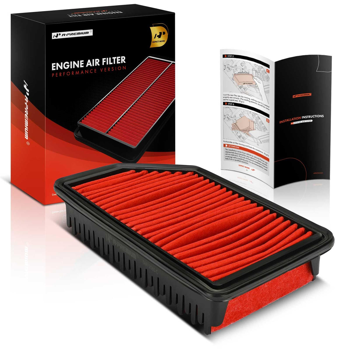 A-Premium Pre-oiled Engine Air Filter Compatible with Kia & Hyundai