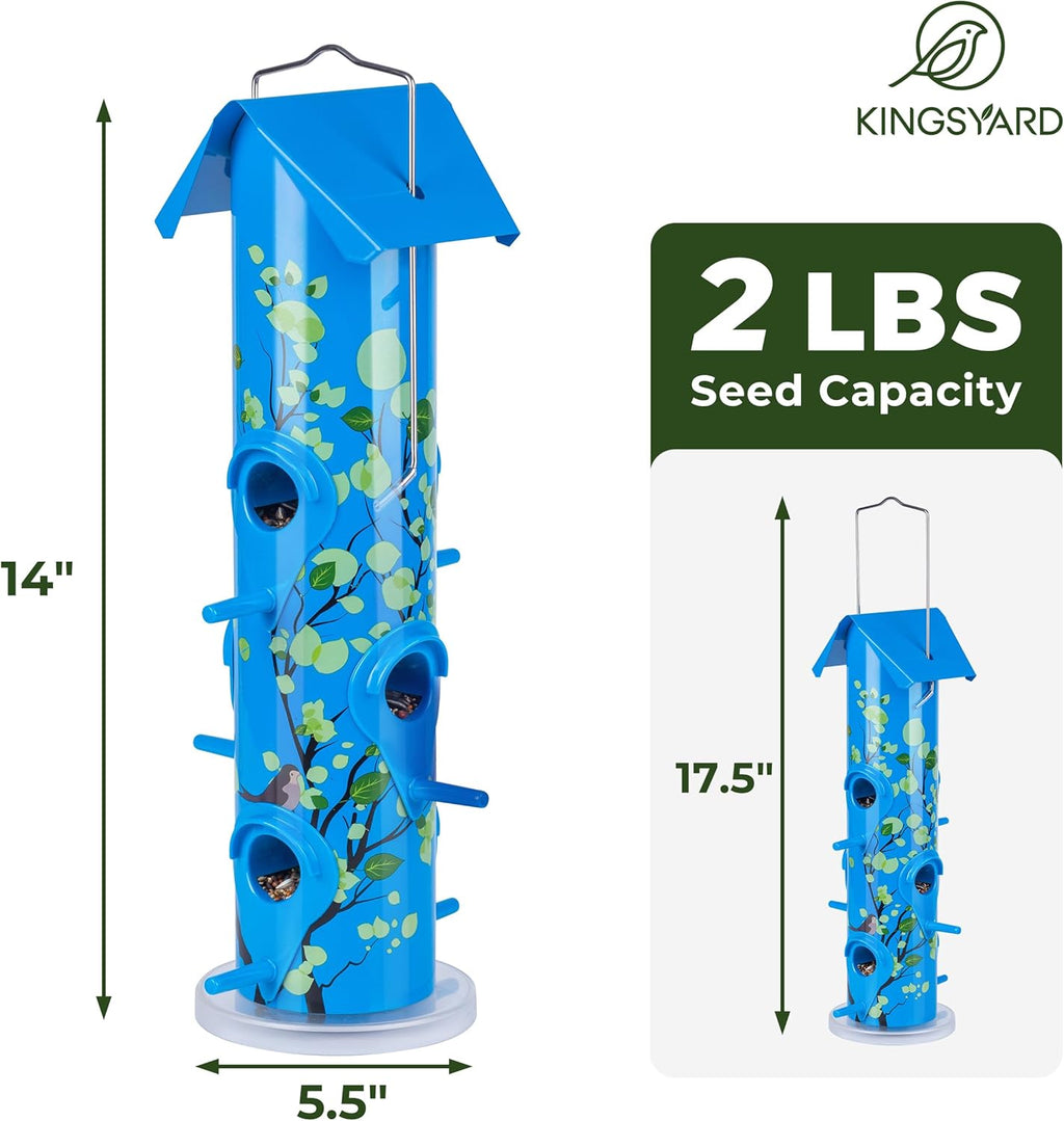 Metal Bird Feeders for Outdoors Hanging, Tube Bird Feeder