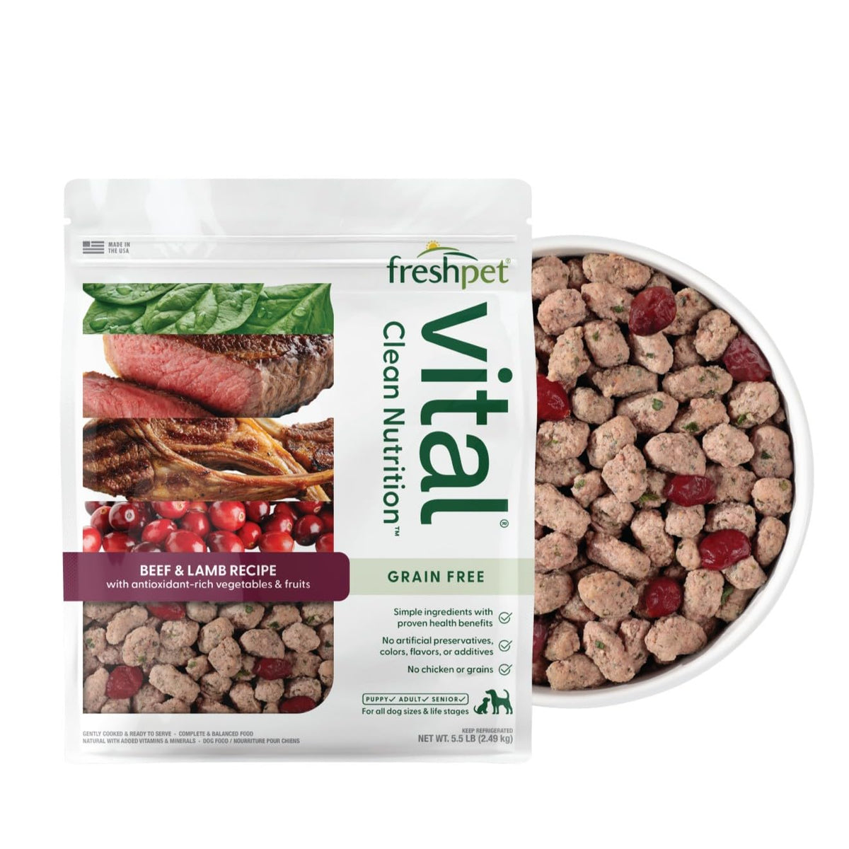 Grain Free Beef & Lamb Recipe Dog Food, 88 OZ