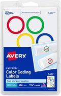 Assorted Removable Color Coding Labels, 1.25 Inch Round, Pack of 400 (5407)