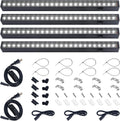 T5 Grow Lights for Indoor Plants, Full Spectrum, 1ft 5000K, 4 Packs | Linkable 1ft LED Plant Light, Black Cover LED