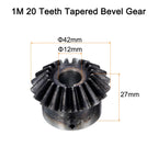 uxcell 4pcs Bevel Gear 2 Module 1:1 Reduction Rate 20T 12mm Hole Dia