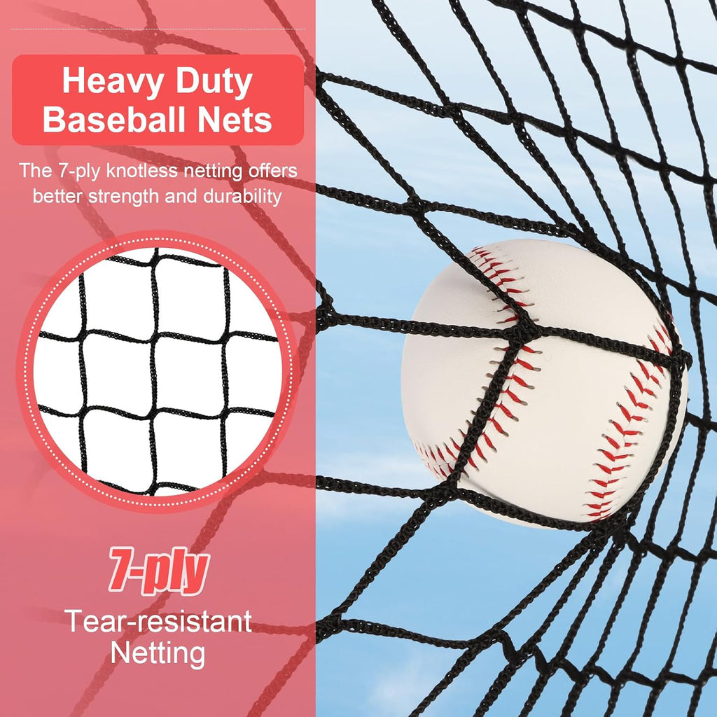 6'x6' Baseball Softball Pitching Net Practice Net,Batting Tee | Baseball Pitching Net with Batting Tee Strike Zone