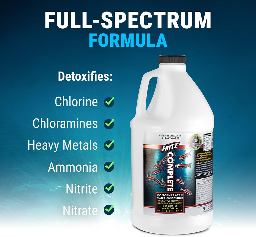 Fritz Complete – Concentrated Water Conditioner/Tap Water Dechlorinator, Instantly Detoxifies Chlorine, Chloramines