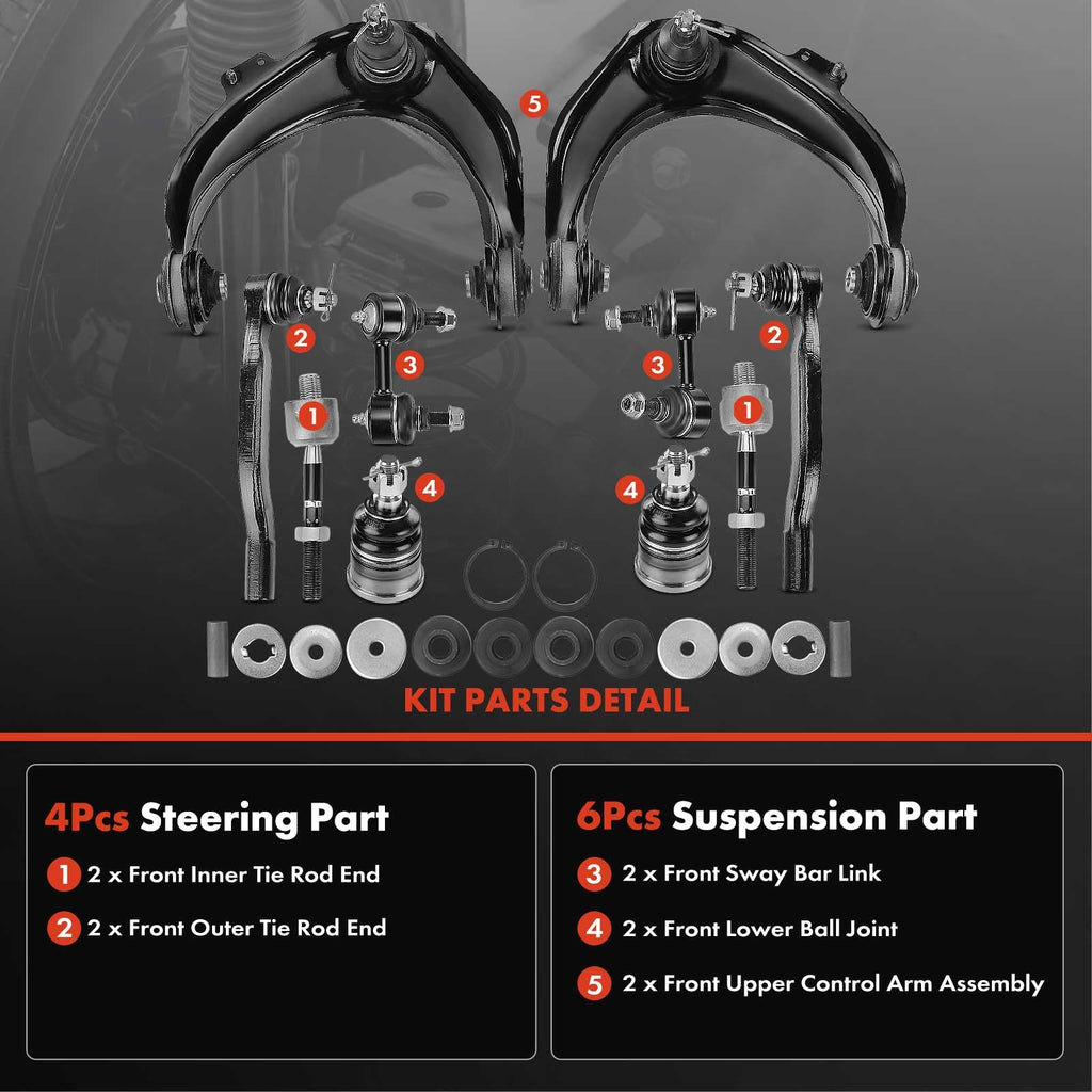 A-Premium 12Pcs Suspension Kit, Upper Control Arm, Lower Ball Joint