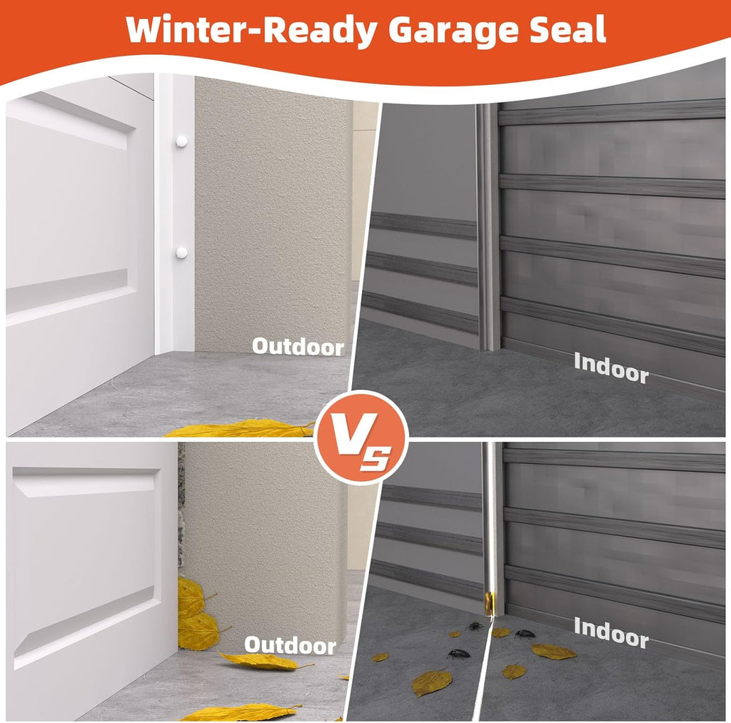 Garage Door Seal Top and Sides with Nails, 40 FT, White