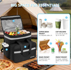 Food Delivery Backpack, Expandable Insulated Pizza Bag with 4 Cup Holders