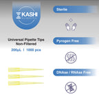 200uL Universal Non-Filter Pipette Tips, Sterile Low Binding Yellow Pipet Tips with Graduation, DNase/RNase Free