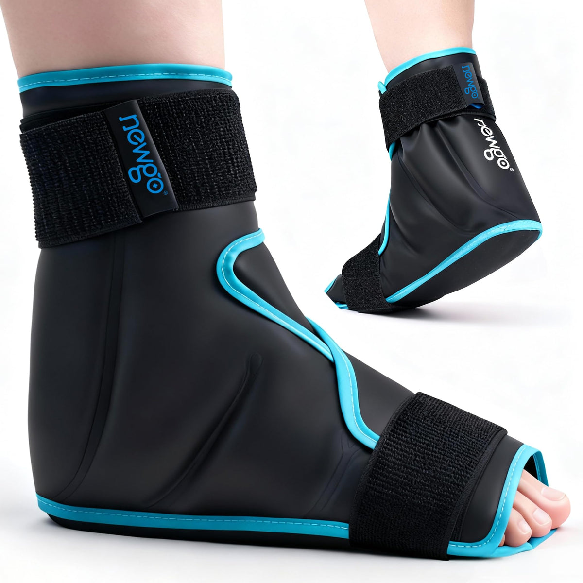 Foot Ice Pack Wrap, Cold Compression for Plantar Fasciitis, Black