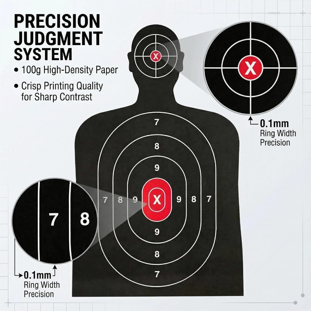 Silhouette Paper Shooting Target for The Range, Aiming Target Practice Paper for Indoor and Outdoor Shooting, Gun