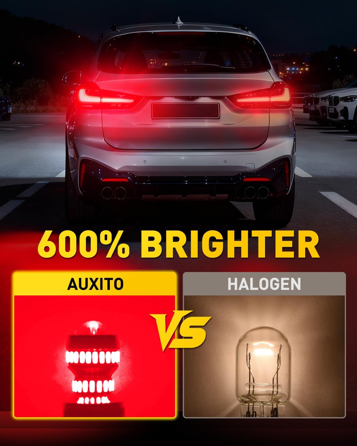 Upgraded 7440 7443 LED Bulb Red for Tail Lights Brake Lights, Super Bright T20 W21W 7441 7444 LED Replacement for