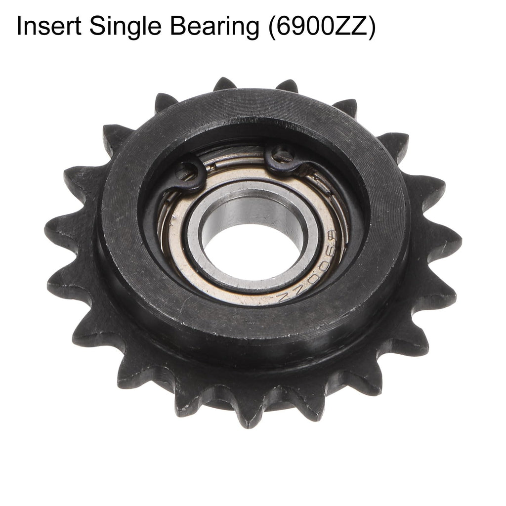 uxcell 2pcs ANSI #25 / DIN(ISO)04C Roller Chain Idler Sprocket 10mm Bore