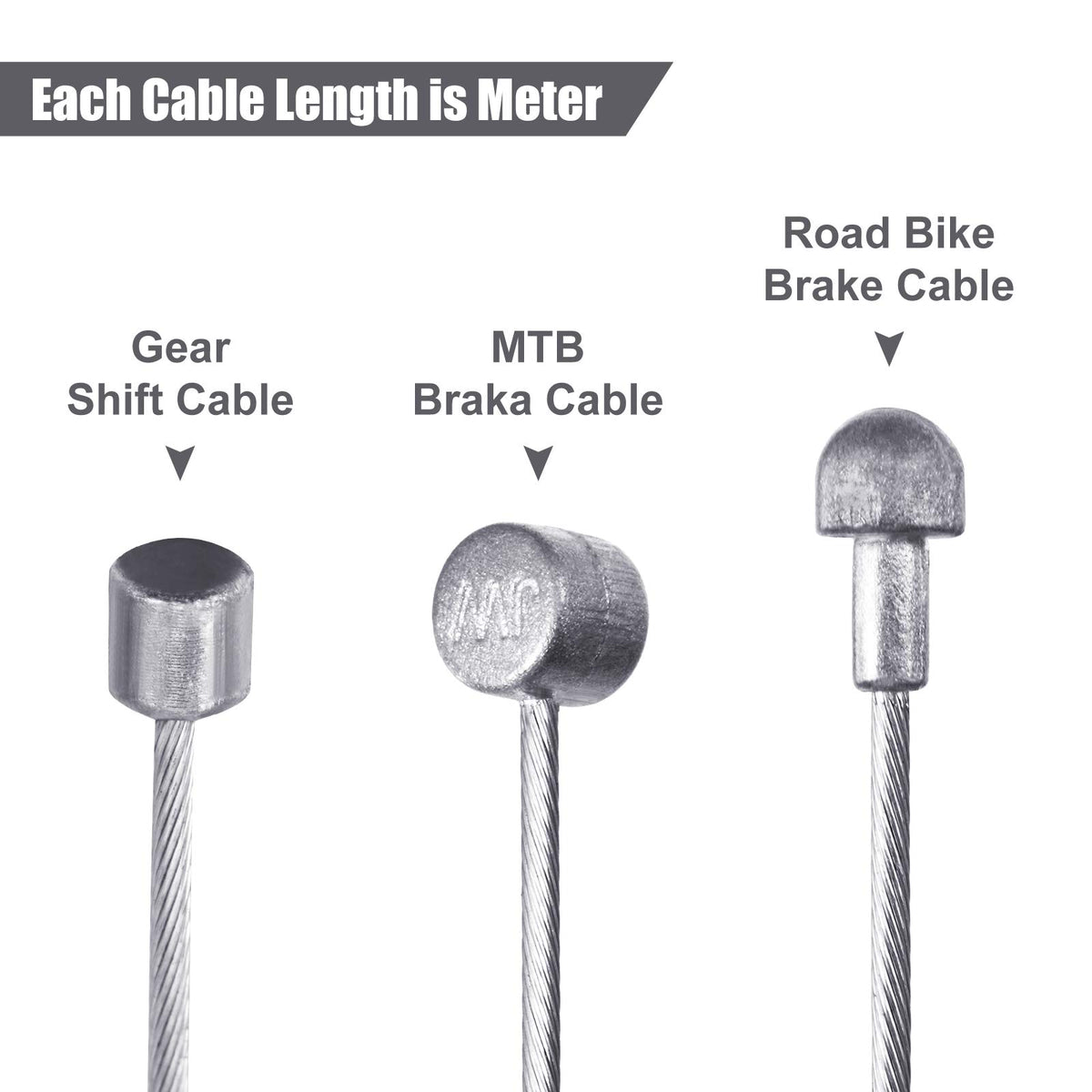 Universal Bike Brake Cable Kit Bicycle Cable Housing Set, White