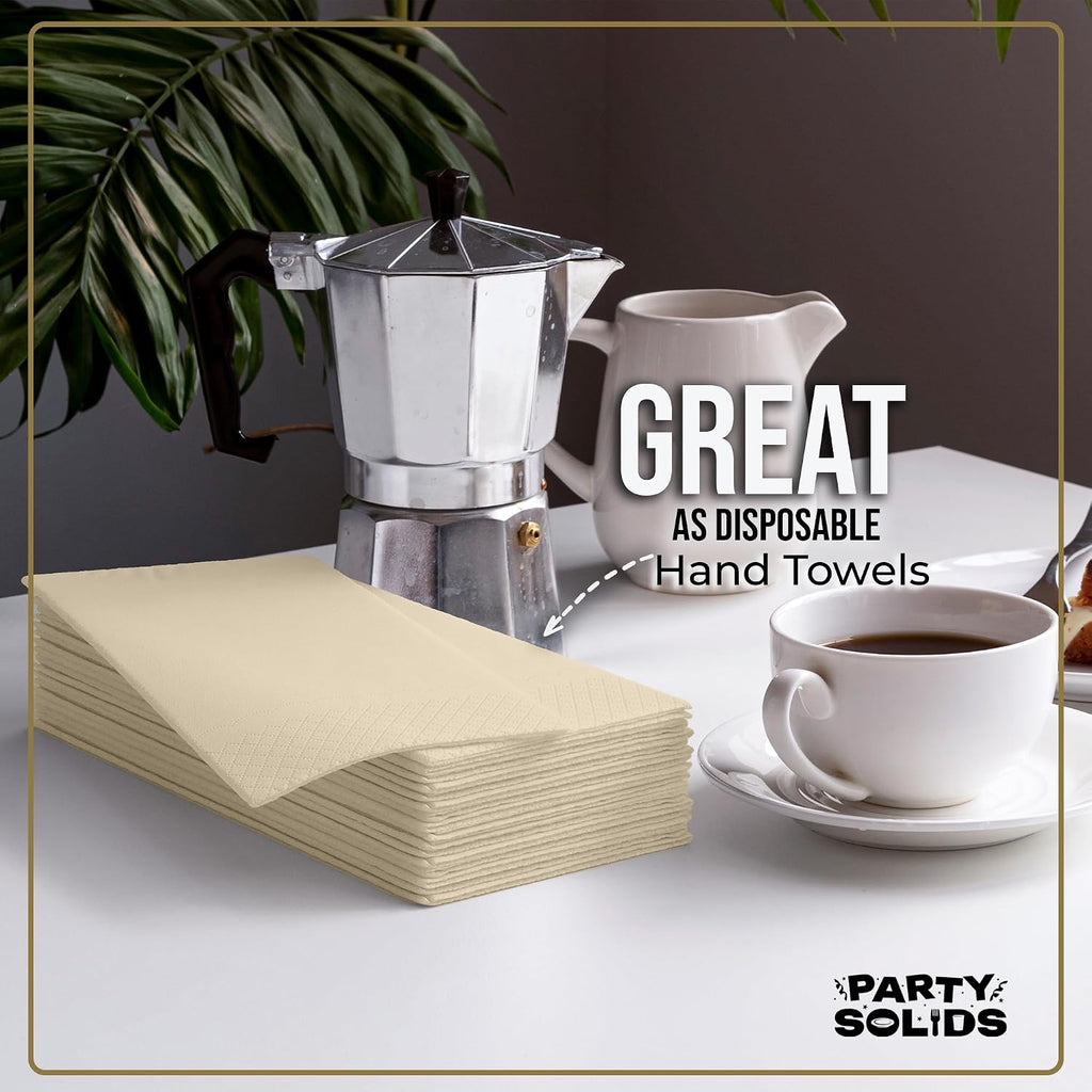 Ivory Dinner Napkins Disposable 8"x4" Paper Napkins 120 Pcs