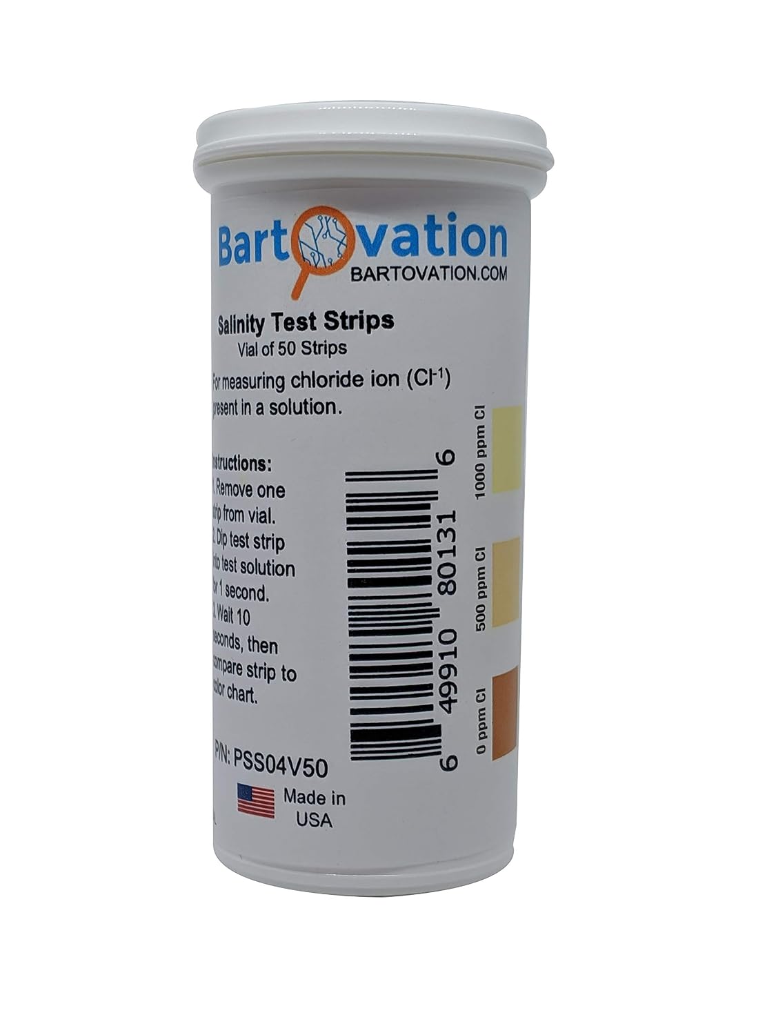 Salinity Test Strips, 0-1000 ppm, 50-Pack