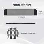 2U Vented Blank Panel, Metal Rack Blank Panel Mount for 19 Inch Server Rack Enclosure or Network Cabinet, 5 Pack
