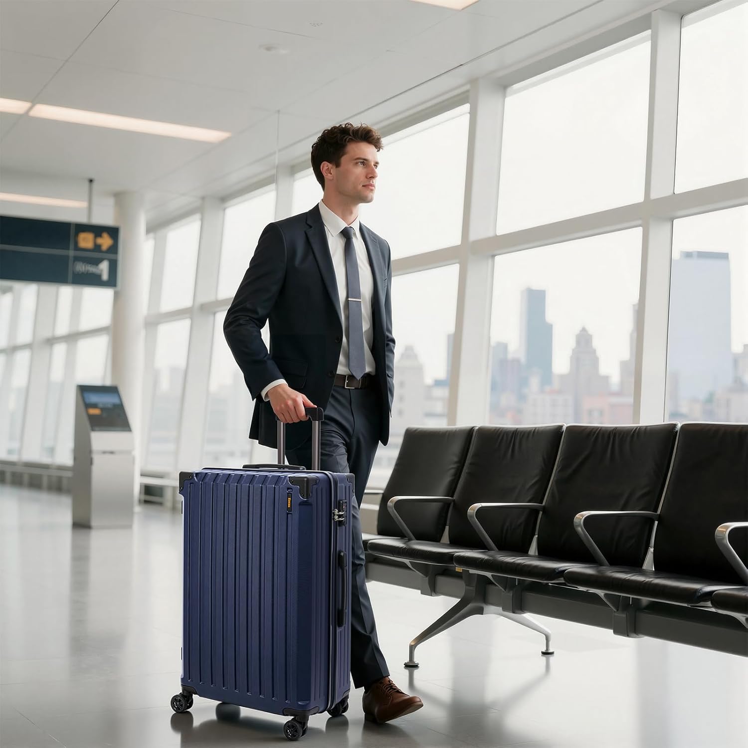 Luggage Sets 5 Piece，Hardside Luggage with Spinner Wheels, Lightweight ABS Hard Shell Travel Luggage with TSA Lock