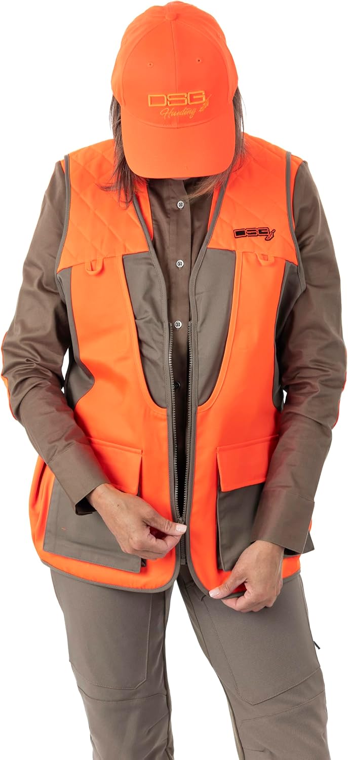 DSG Outerwear upland hunting vest insulated quick dry | Pheasant hunting vest includes padded shoulders a large built