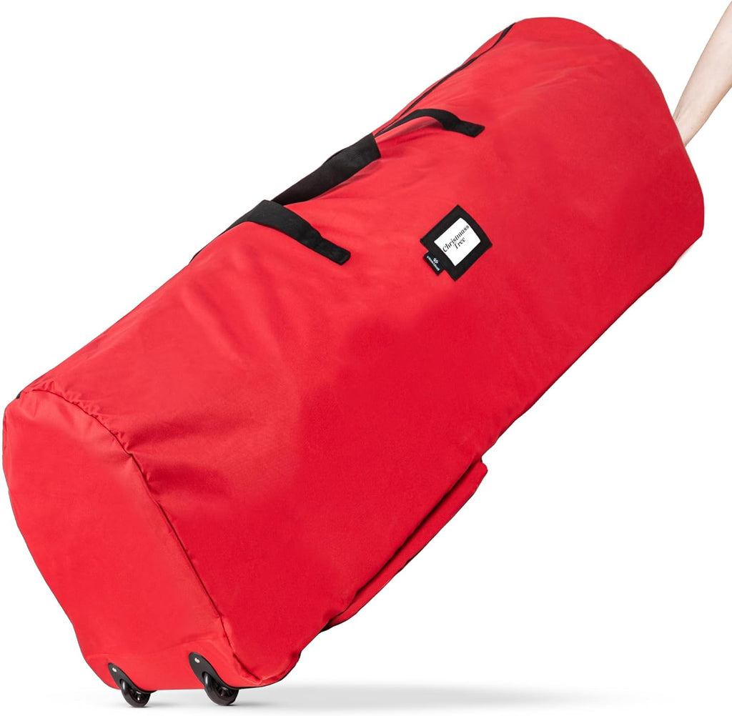 Christmas Tree Storage Bag with Wheels - 600D Oxford, 9 Ft | Waterproof, Dual Zippers, Reinforced Handles, Xmas