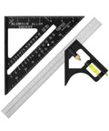 Rafter Square and Combination Square Tool Set, Black, 7" Square | 12" Aluminum Carpenter Square, Framing Square