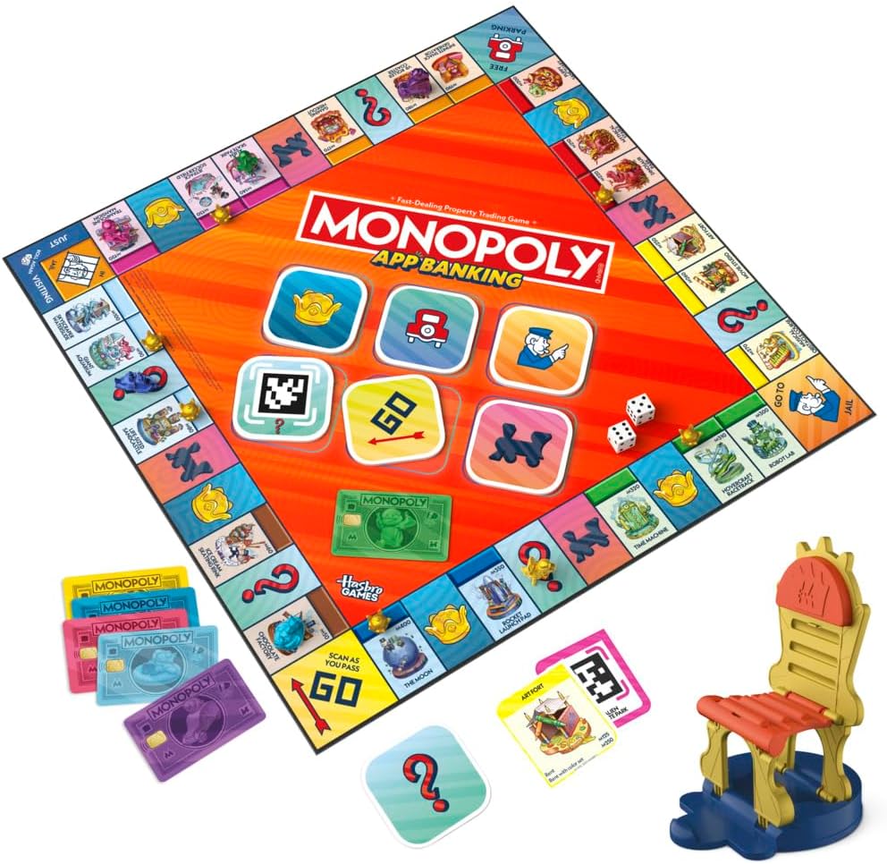 Monopoly App Banking Board Game | App-Enabled Game | Links to Smart Devices | Ages 8+ | 2 to 6 Players | 45 Mins. |