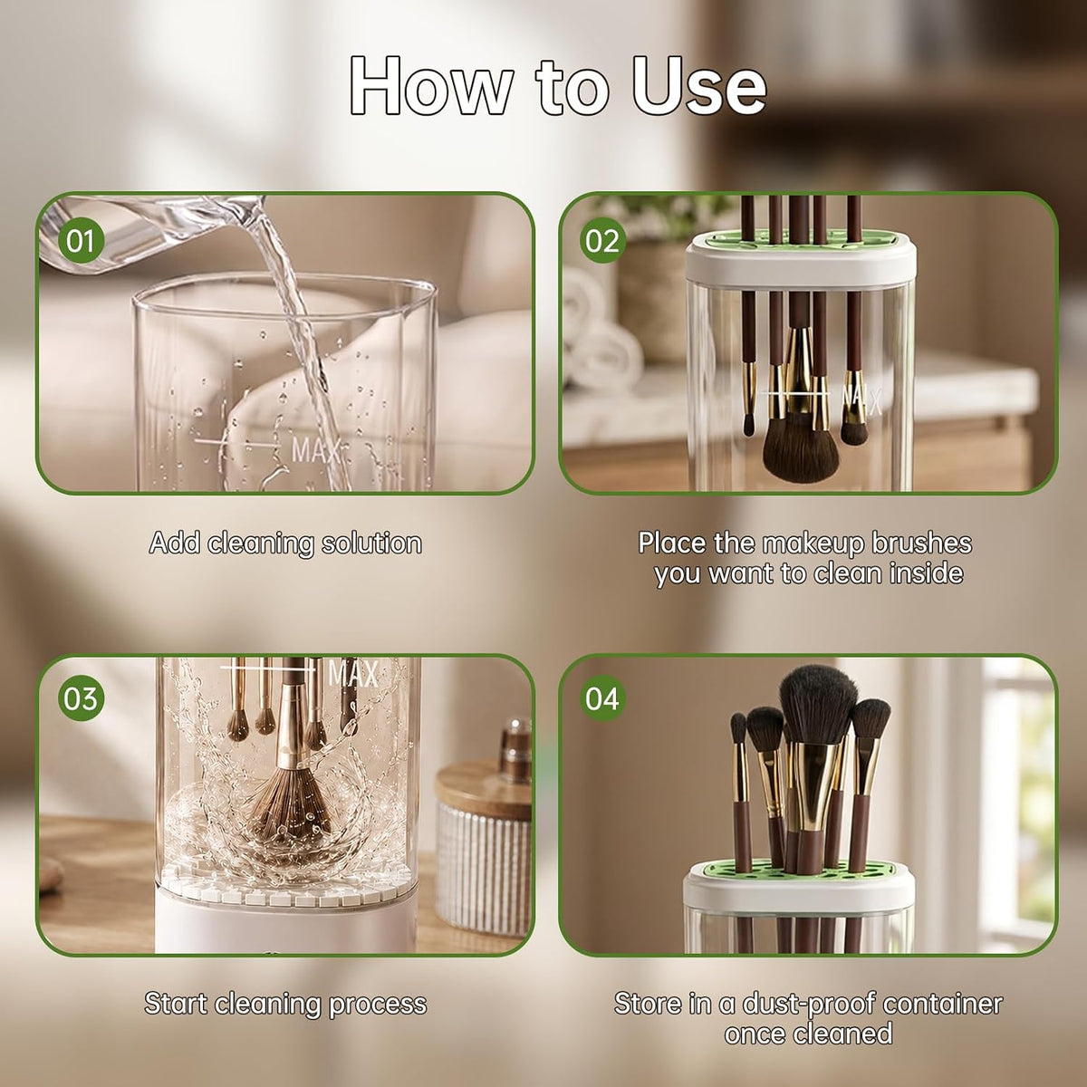 Electric Makeup Brush Cleaner Machine Dryer-Holder