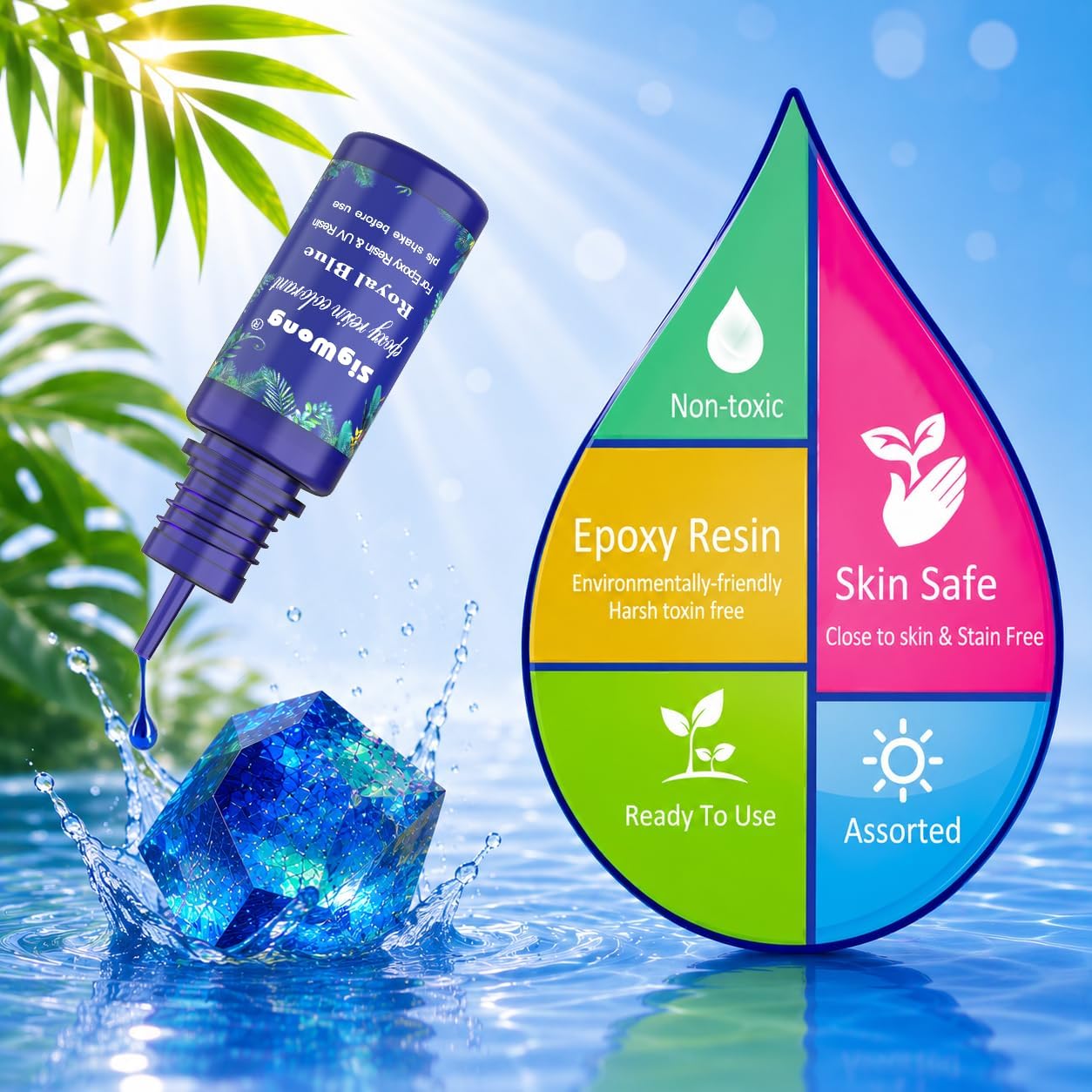Epoxy Resin Pigment - 16 Colors Translucent Resin Colorant, Highly Concentrated Resin Dye for DIY Jewelry Making, AB