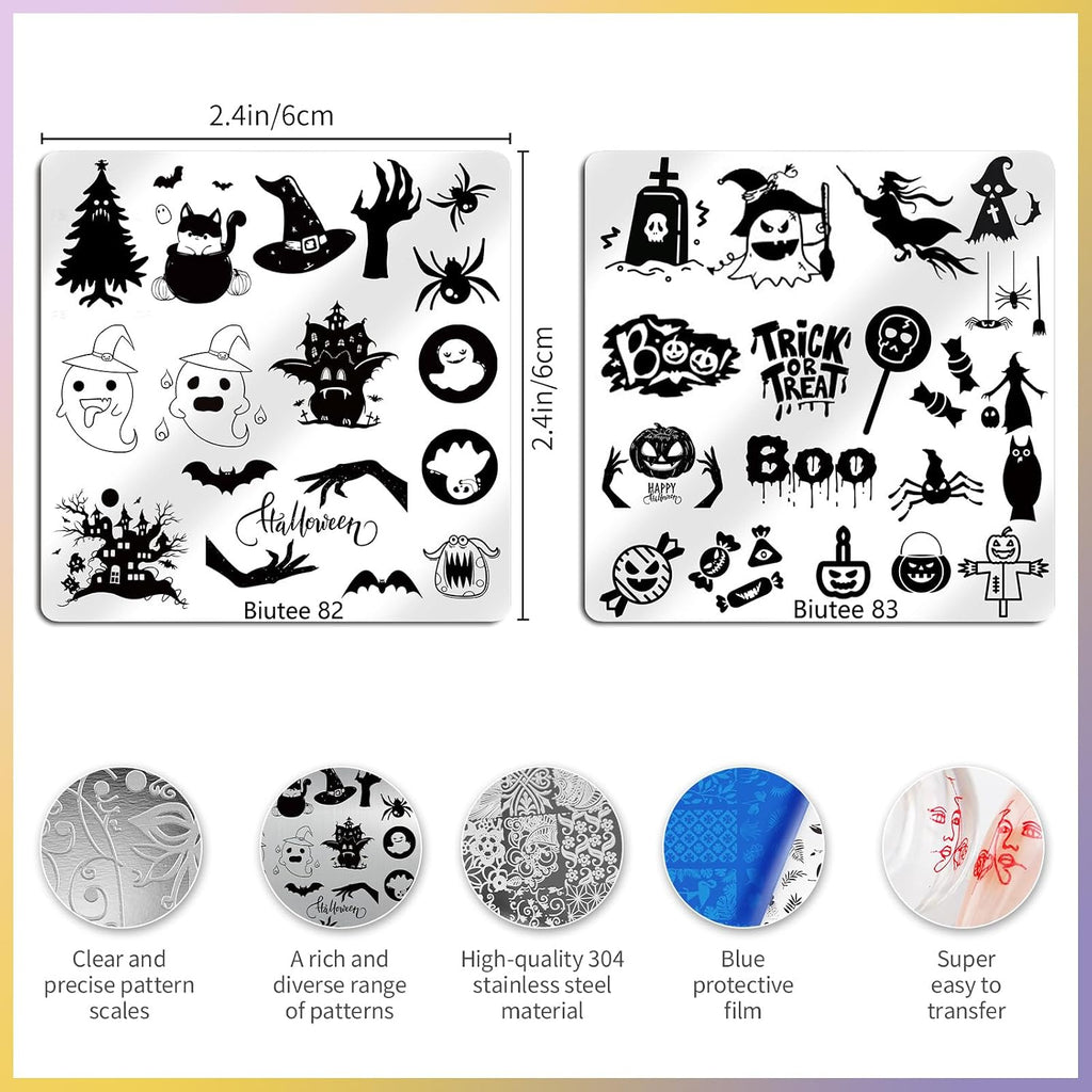15Pcs Nail Stamping Kit Nail Stamp Plate 8 Nail Stamping Gel Polish