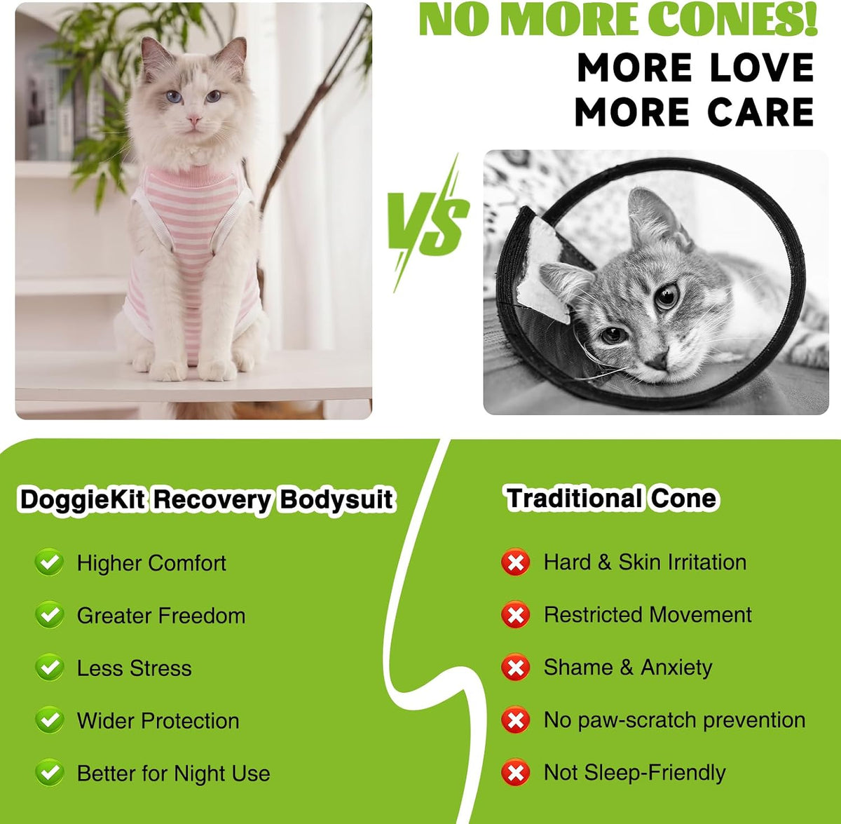 Cat Recovery Suit After Surgery, Kitten Surgical Anti-Lick Onesie