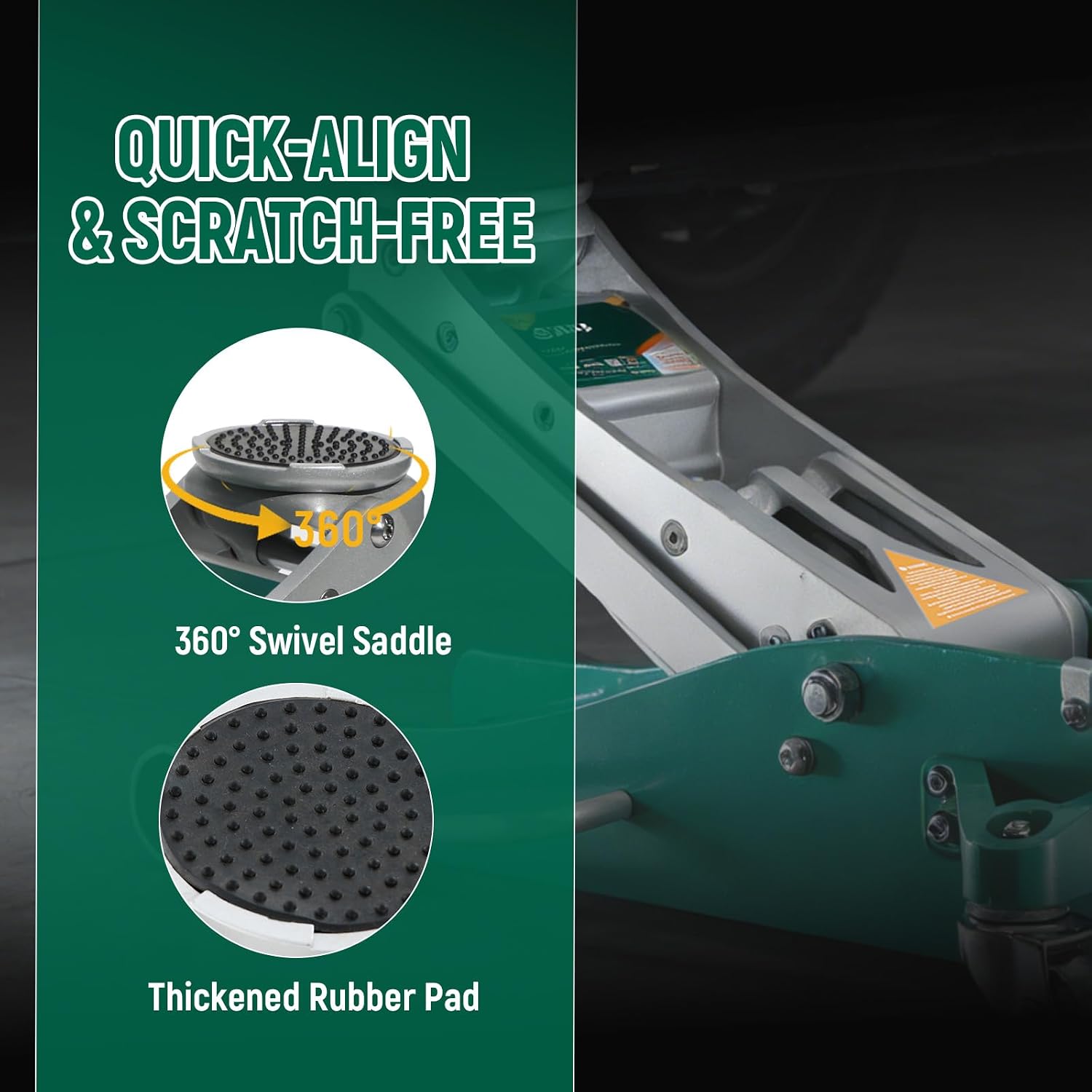 3-Ton (6,600 lb) Aluminum Floor Jack, Low-Profile Design with Dual-Piston Rapid Lift Pump, Tested for 1.5X Overload