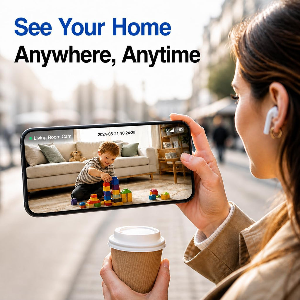 2K Indoor Security Camera, 5GHz Baby Monitor for Home, Pan Tilt | Dog Camera, 5GHz/2.4GHz WiFi, 355° Pan Tilt, Auto