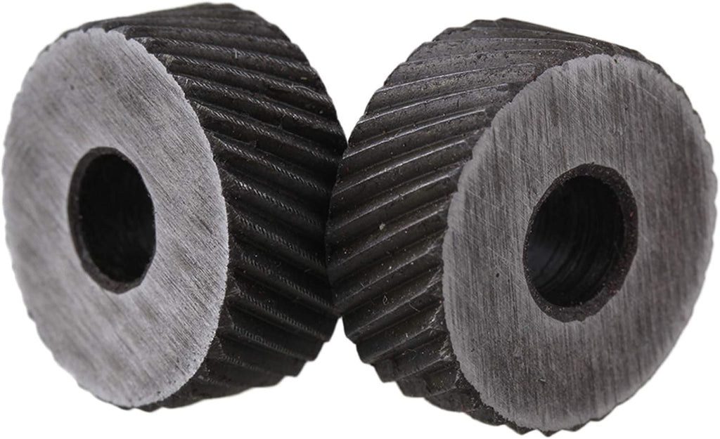 2PCS Anilox Knurling Tool 1.5mm Pitch Diagonal Coarse Knurl Wheel (19 x 8mm)