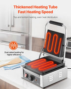 Commercial Panini Grill, 1800W Electric Sandwich Panini Maker, Stainless Steel Sandwichs Press Grill with Handle and