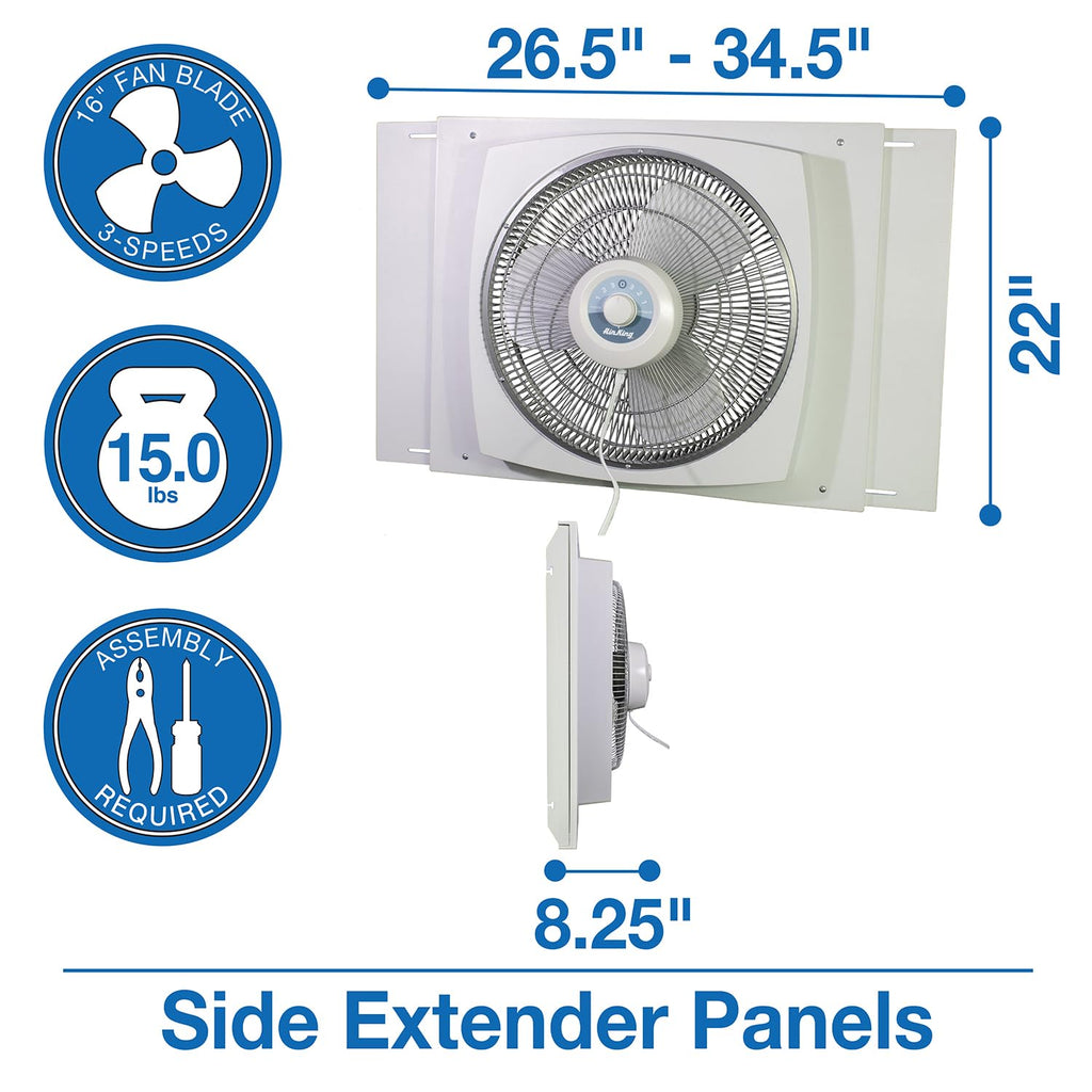 9155 Window Fan, 16-Inch,White