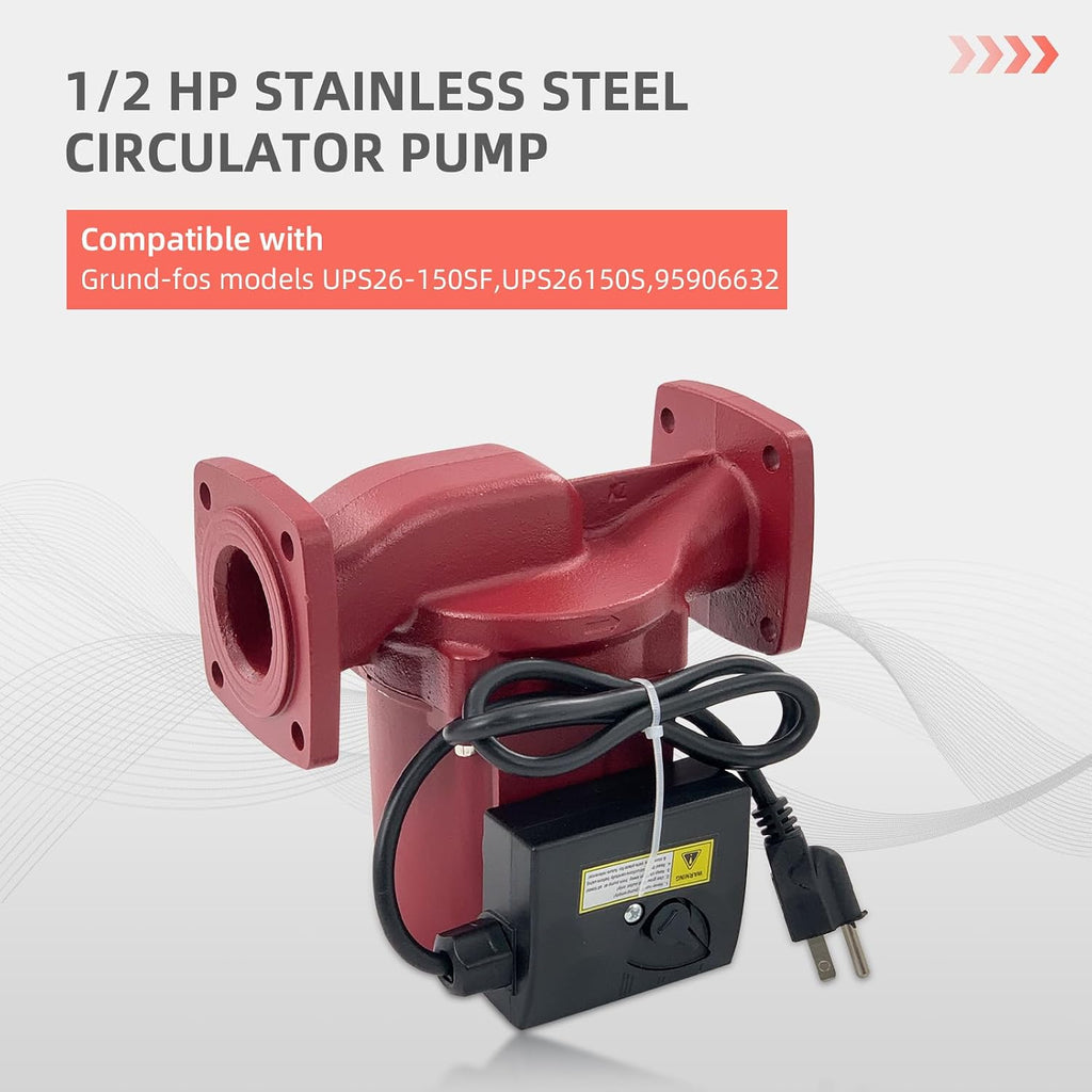 UPS26-150SF 1/2 HP Circulator Pump 115V Compatible with Grundfos 95906632