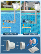 Solar Pool Fountain w/7-Color LED Lights, 2026 Dual-Head Adjustable Spray Pool Fountains for Above & Inground Pools