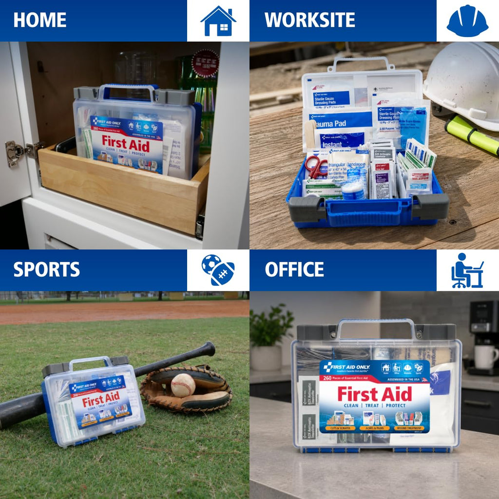 91248 OSHA-Compliant First Aid Kit, All-Purpose 50-Person Emergency First Aid Kit for Business, Worksite, Home, and