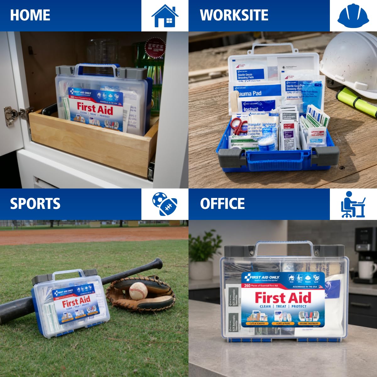 91248 OSHA-Compliant First Aid Kit, All-Purpose 50-Person Emergency First Aid Kit for Business, Worksite, Home, and