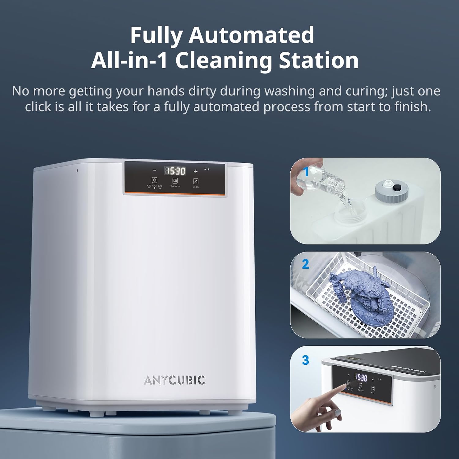 Wash and Cure Max 3 Station, Washing Size 305x165x300mm | Supersize 2 in 1 Wash and Cure Machine for Photon Mono M7