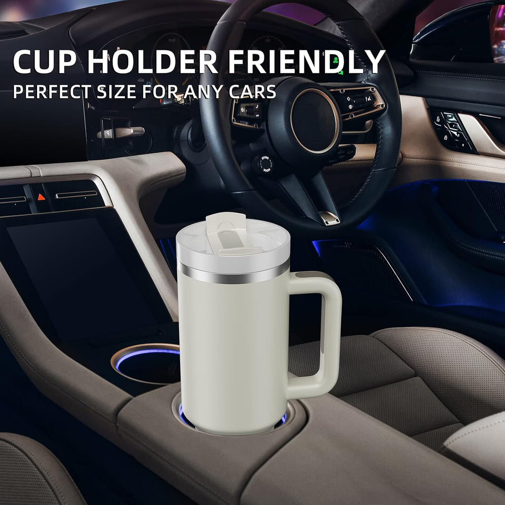 40 oz Tumbler with Handle and Straw,Reusable Vacuum Quencher Tumbler with Lid,Stainless Steel Insulated Travel