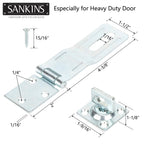 4.5" Swivel Staple Safety Hasps Latches with Twist Knob, Silver 2Pcs