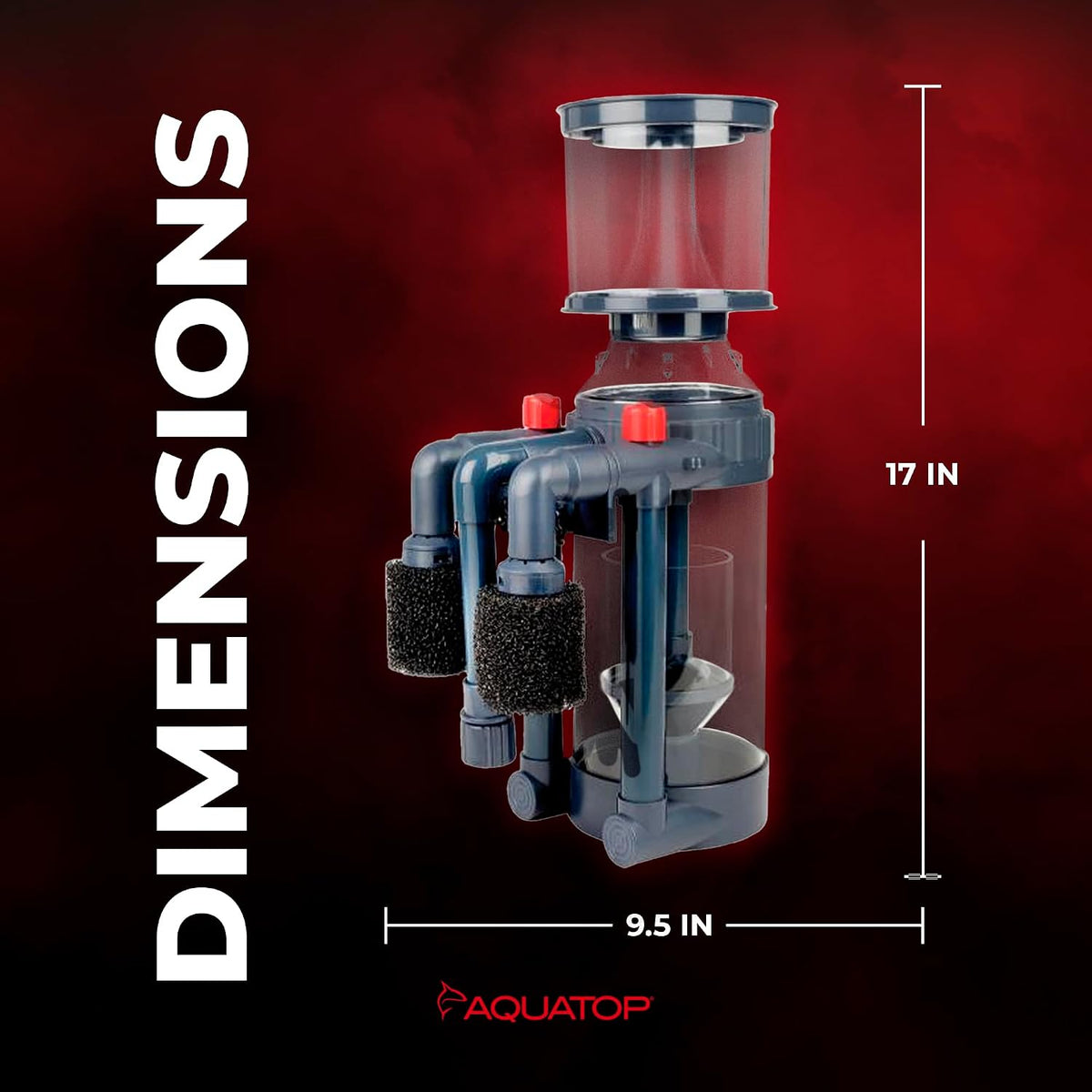 Xyclone PS-370 Protein Skimmer – 370 GPH Needle Wheel Pump Included – For Saltwater Aquariums Up to 100 Gallons –
