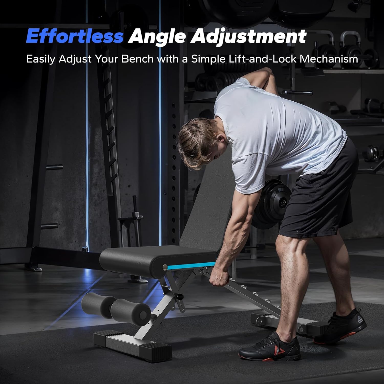 Weight Bench, Foldable Weight Benches for Home Gym with 990 LBS, Adjustable Weight Bench with 72 Training Angles