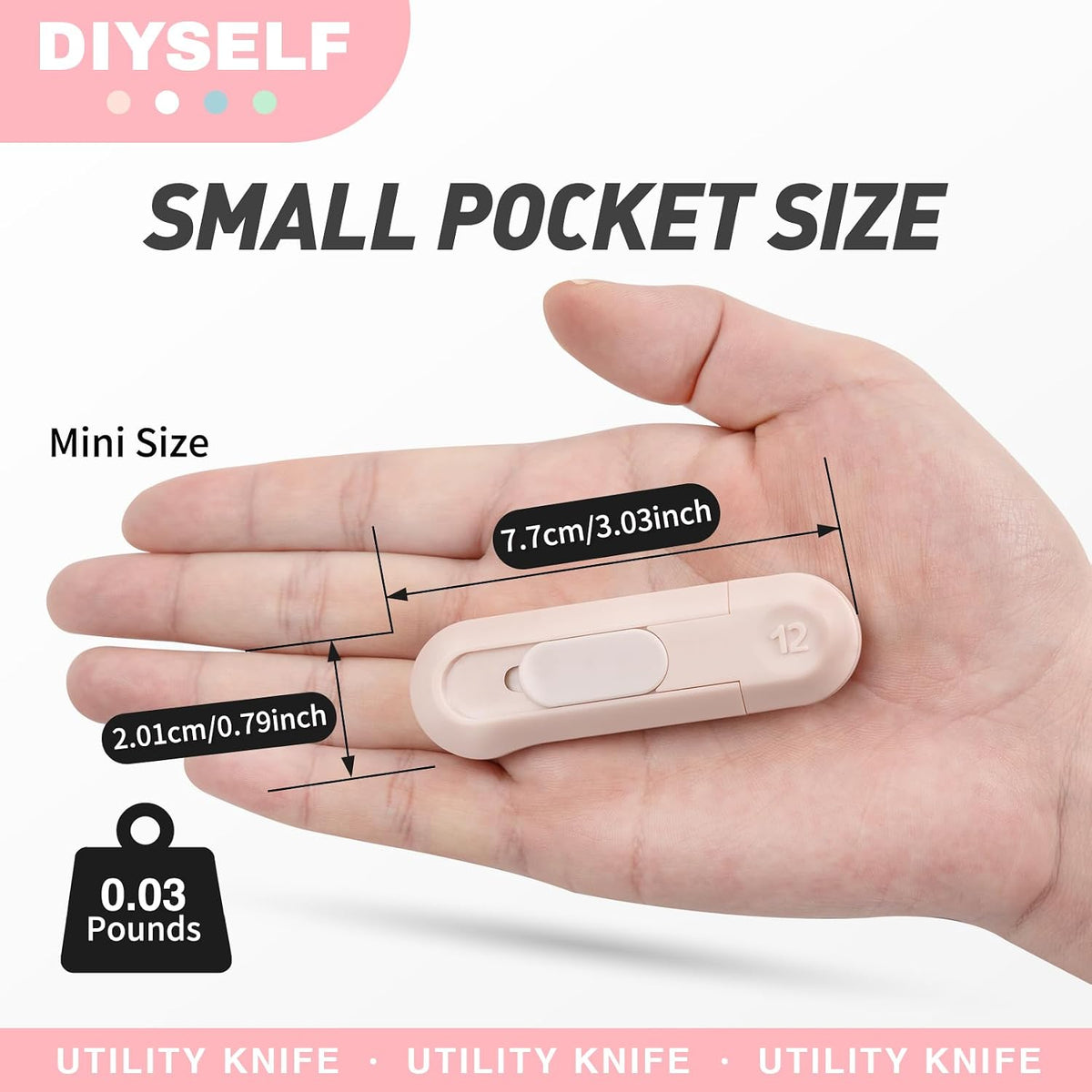 8 Pack Small Box Cutters, Retractable Package Cutters for Office