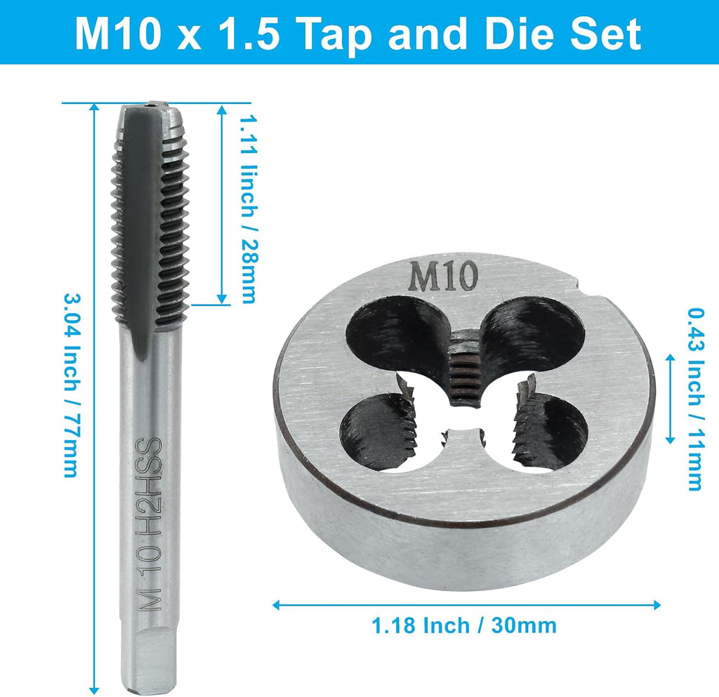 M10x1.5 Tap And Die Set, HSS Metric Threading Tool