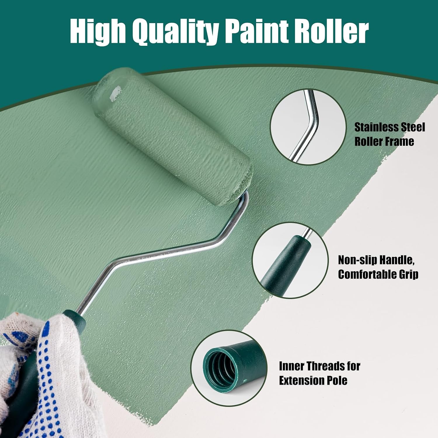 Paint Roller Kit, 15 Pack, 4 Inch Paint Roller, Small Paint Roller with Tray Liners, Roller Paint Brush Covers for