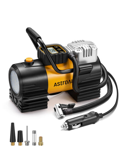 AstroAI Tire Inflator Portable Air Compressor 12VDC Tire Pump Digital Gauge